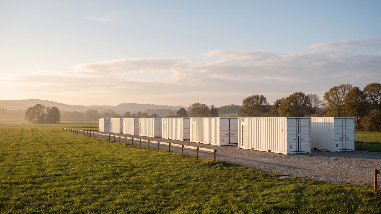 Container-Module auf einem Standort mit Netzanschluss